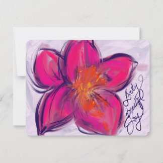 Tarjeta de nota de flor brillante y encantadora