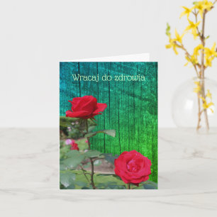 Tarjeta de nota de flor de color polaco Get Well R