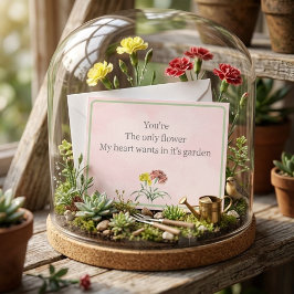 Tarjeta de nota de flor de jardín