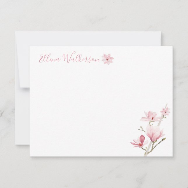 Tarjeta de nota de flor de Magnolia (Anverso)