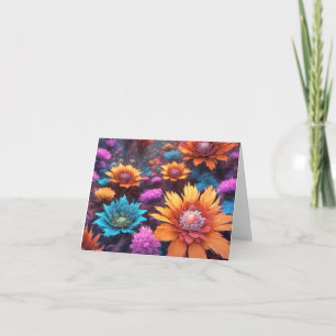 Tarjeta de nota de flor fractal