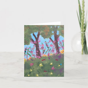 Tarjeta de nota de flor silvestre