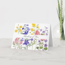 Tarjeta de nota de flor silvestre de primavera