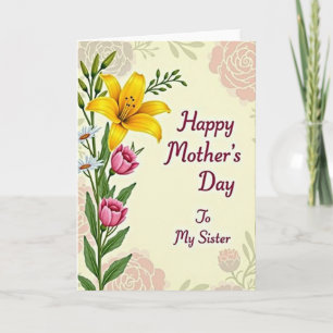 Tarjeta de nota de flor suave rayada