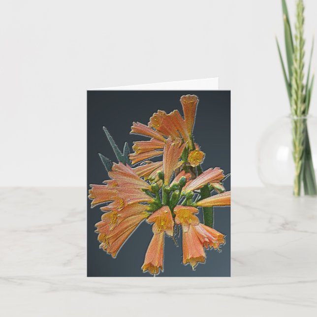 Tarjeta de nota de flor tropical naranja (Anverso)