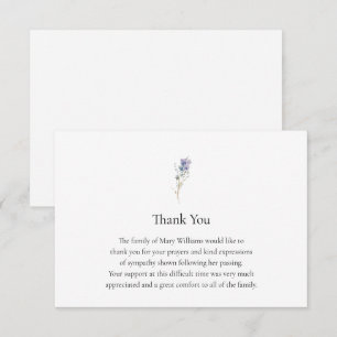Tarjeta de nota de floral de acuarela funeral