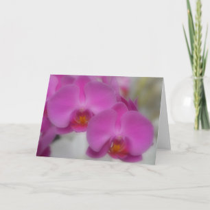 Tarjeta de nota de flores de orquídeas blandas