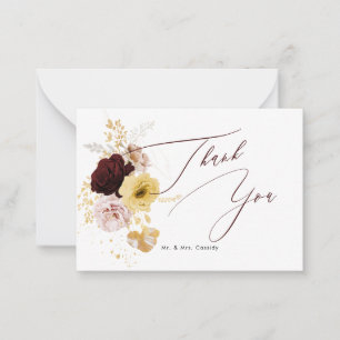 Tarjeta de Nota de Flores de Otoño Rústico de PixD