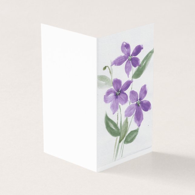 Tarjeta de nota de flores moradas (Exterior)