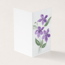 Tarjeta de nota de flores moradas