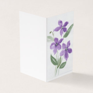 Tarjeta de nota de flores moradas