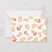 Tarjeta de nota de flores otoñales retro 2