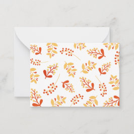Tarjeta de nota de flores otoñales retro 2