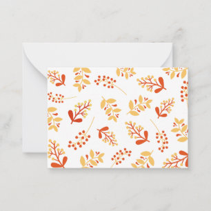 Tarjeta de nota de flores otoñales retro 2