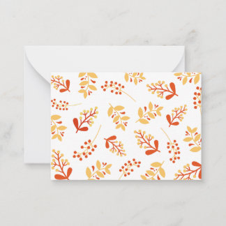 Tarjeta de nota de flores otoñales retro 2