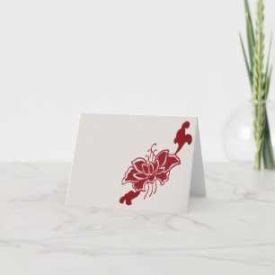 Tarjeta de nota de flores Red Lotus