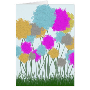 Tarjeta de nota de flores silvestres de bonito