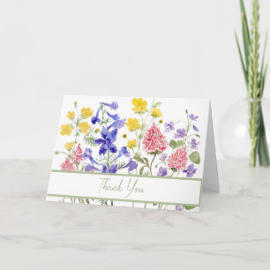 Tarjeta de nota de flores silvestres de primavera