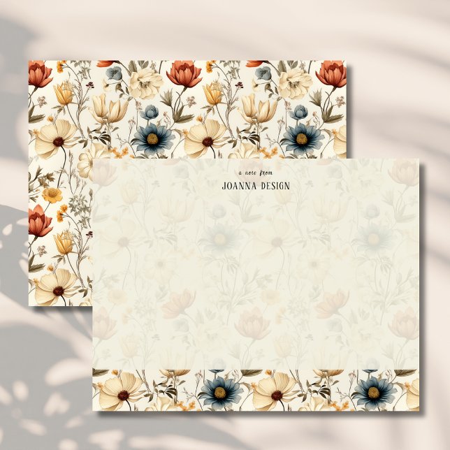 Tarjeta de nota de flores silvestres de terracota  (Subido por el creador)