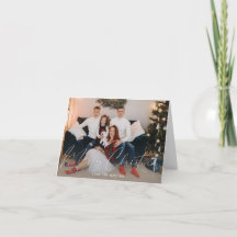 Tarjeta de nota de foto con guión moderno de Feliz