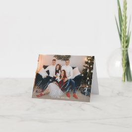 Tarjeta de nota de foto con guión moderno de Feliz