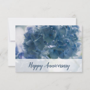 Tarjeta de nota de foto de aniversario feliz Blue 