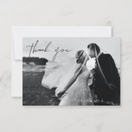 Tarjeta de nota de foto de boda con agradecimiento