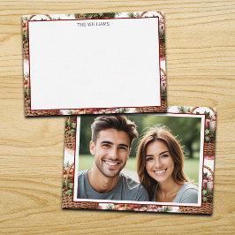 Tarjeta de nota de foto de cesta de invierno