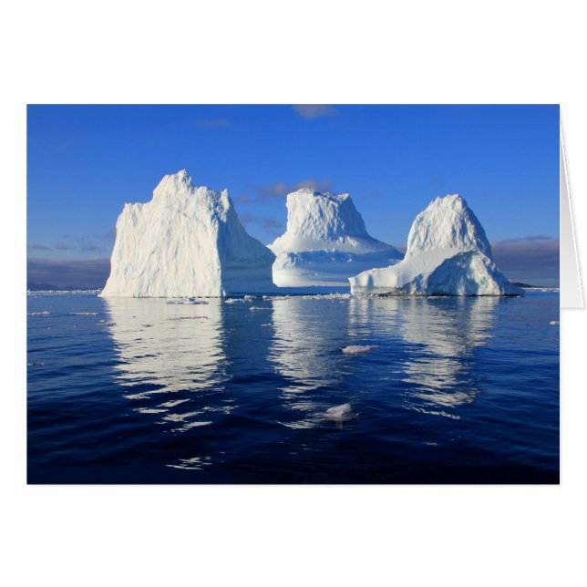 Tarjeta de nota de foto en blanco y azul de iceber (Anverso (Horizontal))