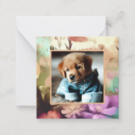 Tarjeta de nota de foto especial floral