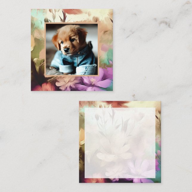 Tarjeta de nota de foto especial floral (Anverso / Reverso)