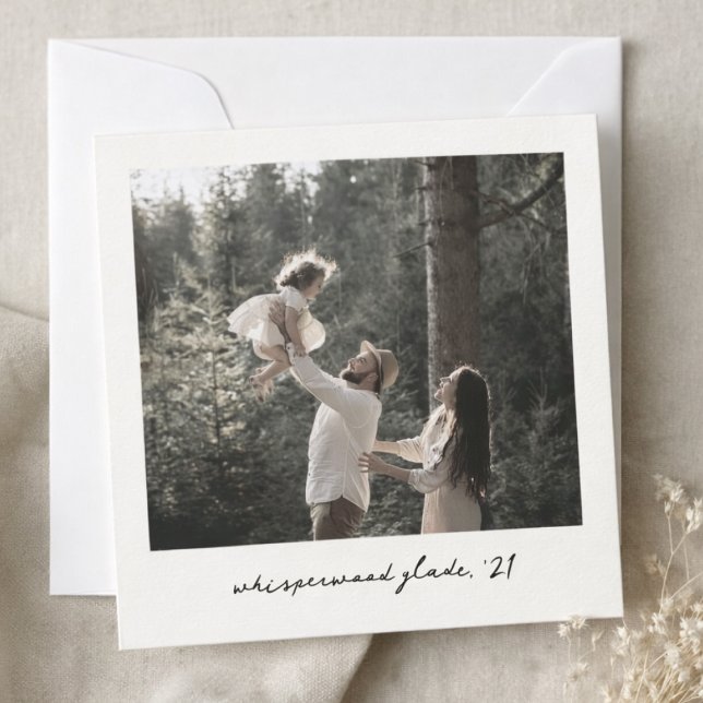 Tarjeta de nota de foto Polaroid | Personalizado V (Turn a favorite photo into vintage inspired cards with a timeless Polaroid look)
