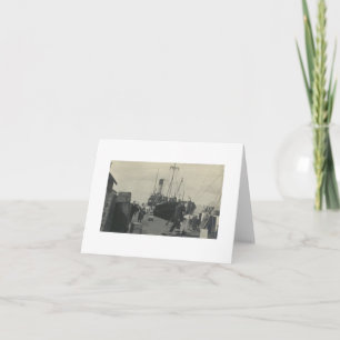 Tarjeta de nota de foto real antigua de barco   En