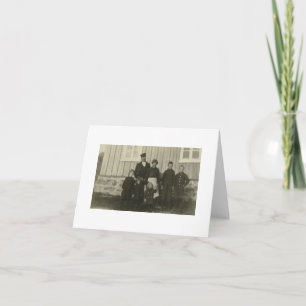 Tarjeta de nota de foto real antigua de familia no