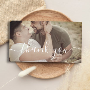 tarjeta de nota de fotografía de boda gay de calig