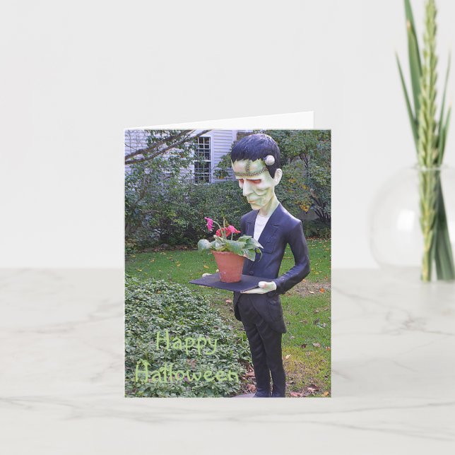 Tarjeta de nota de Frankenstein Halloween (Anverso)