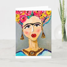 Tarjeta de nota de Frida Kahlo<Blank Inside>