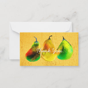 Tarjeta de nota de fruta verde color agua rosa