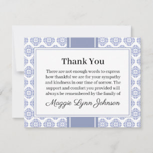 Tarjeta de nota de funeral azul tarjeta de pésame