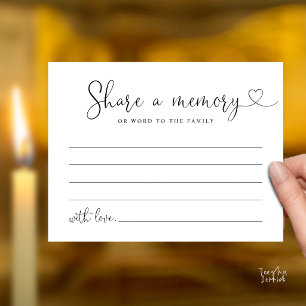 Tarjeta de nota de funeral con guión minimalista C