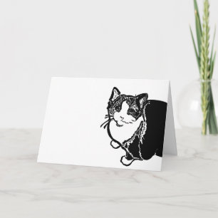 Tarjeta de nota de gato