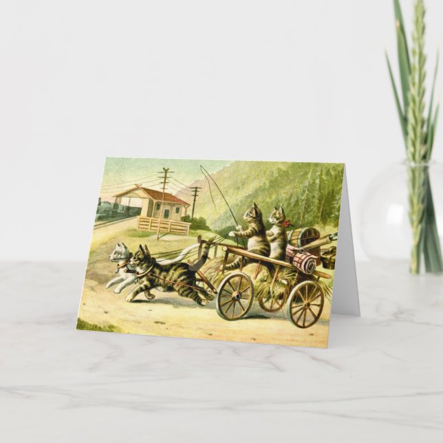 Tarjeta de nota de gatos de viaje (Anverso)