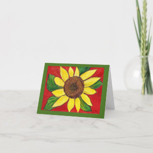 Tarjeta de nota de girasol
