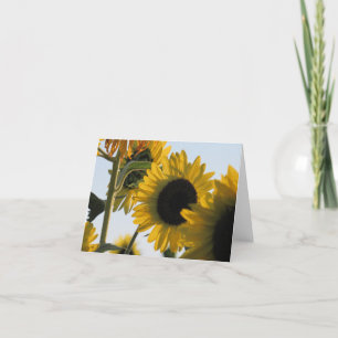 Tarjeta de nota de girasol brillante