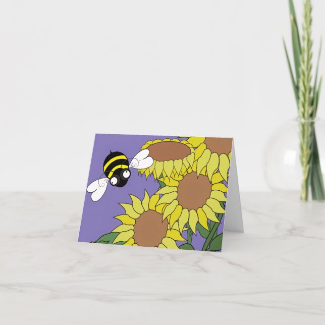 Tarjeta de nota de girasol (interior en blanco) (Anverso)