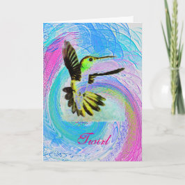 Tarjeta de nota de giro del colibrí