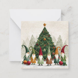 tarjeta de nota de gnomo de Navidad de 2,5 por 2,5