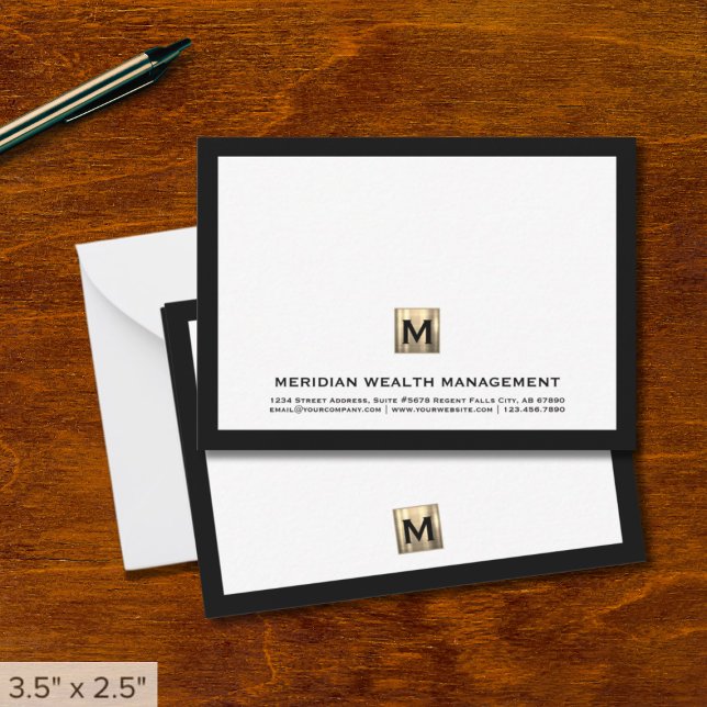 Tarjeta de nota de Gold Monogram Financial Planner (Subido por el creador)