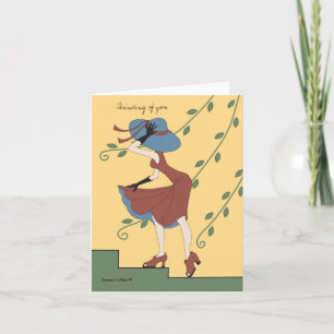 Tarjeta de nota de Gorra azul