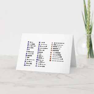 Tarjeta de nota de gráfico de código Morse